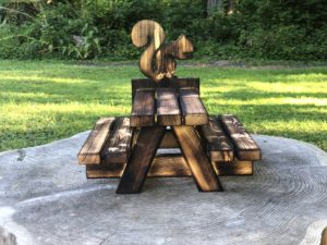 squirrel table burnt look