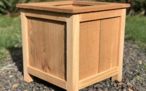 framed small premium cedar garden planter side view